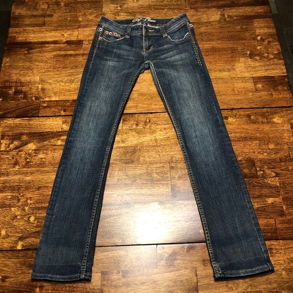 FUN!! Request Jeans With Snaps sz 28x31.5 - Picture 1 of 5